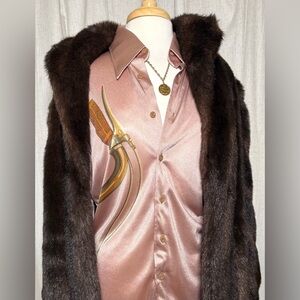 Nik Nik Vintage Nylon Shirt Size L Mauve